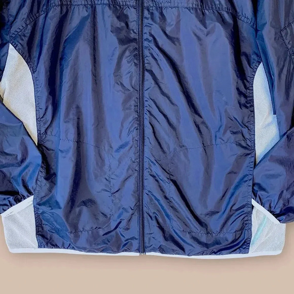 Wilson Lightweight Golf Winbreaker Rain Jacket Zip Up Size XL Navy White Lined - Picture 3 of 12
